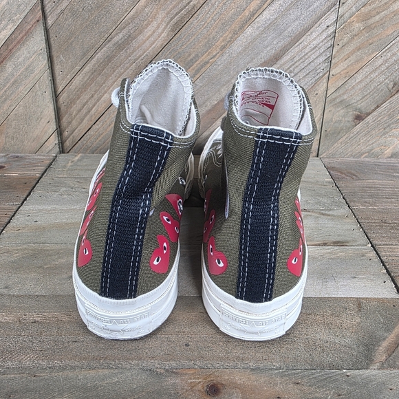 Converse X Comme des Garçons Play Athletic Sneakers Mens Size 3 Womens 5 Green - Picture 5 of 9